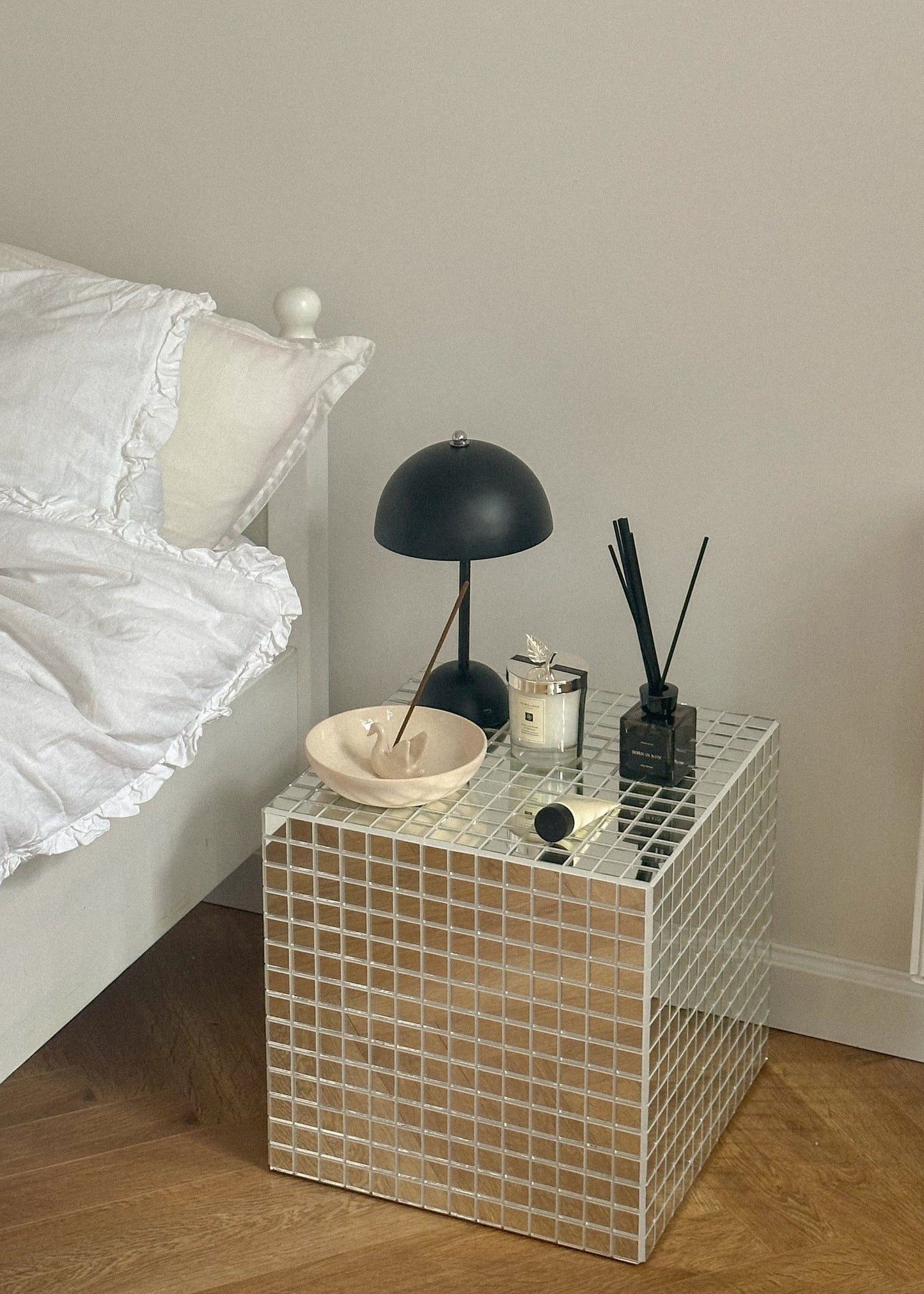 Mirrored Bedside Table