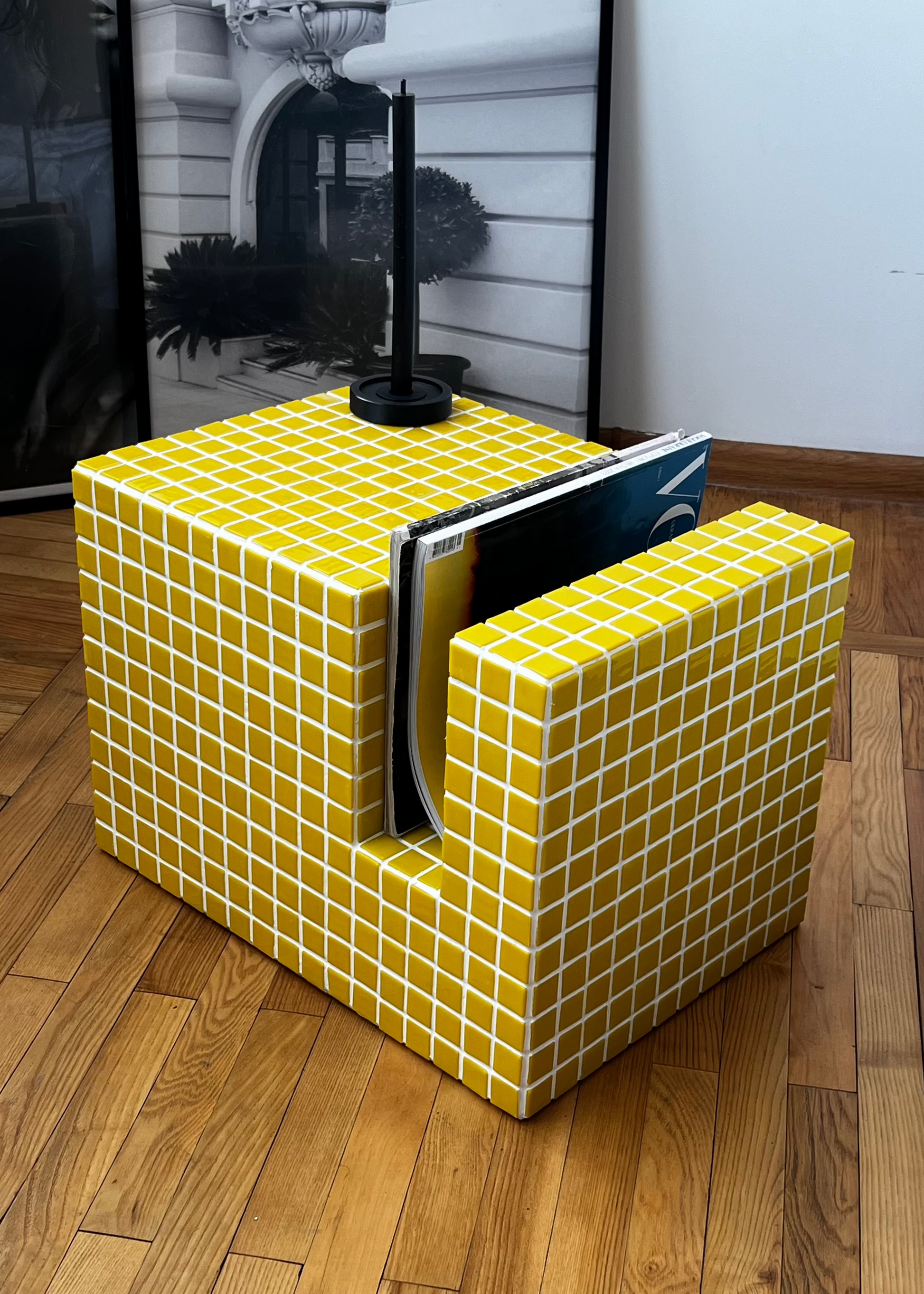 Tile Table Cube Tiled side table. Cube Shelf Smaller – Tile Cube Studio