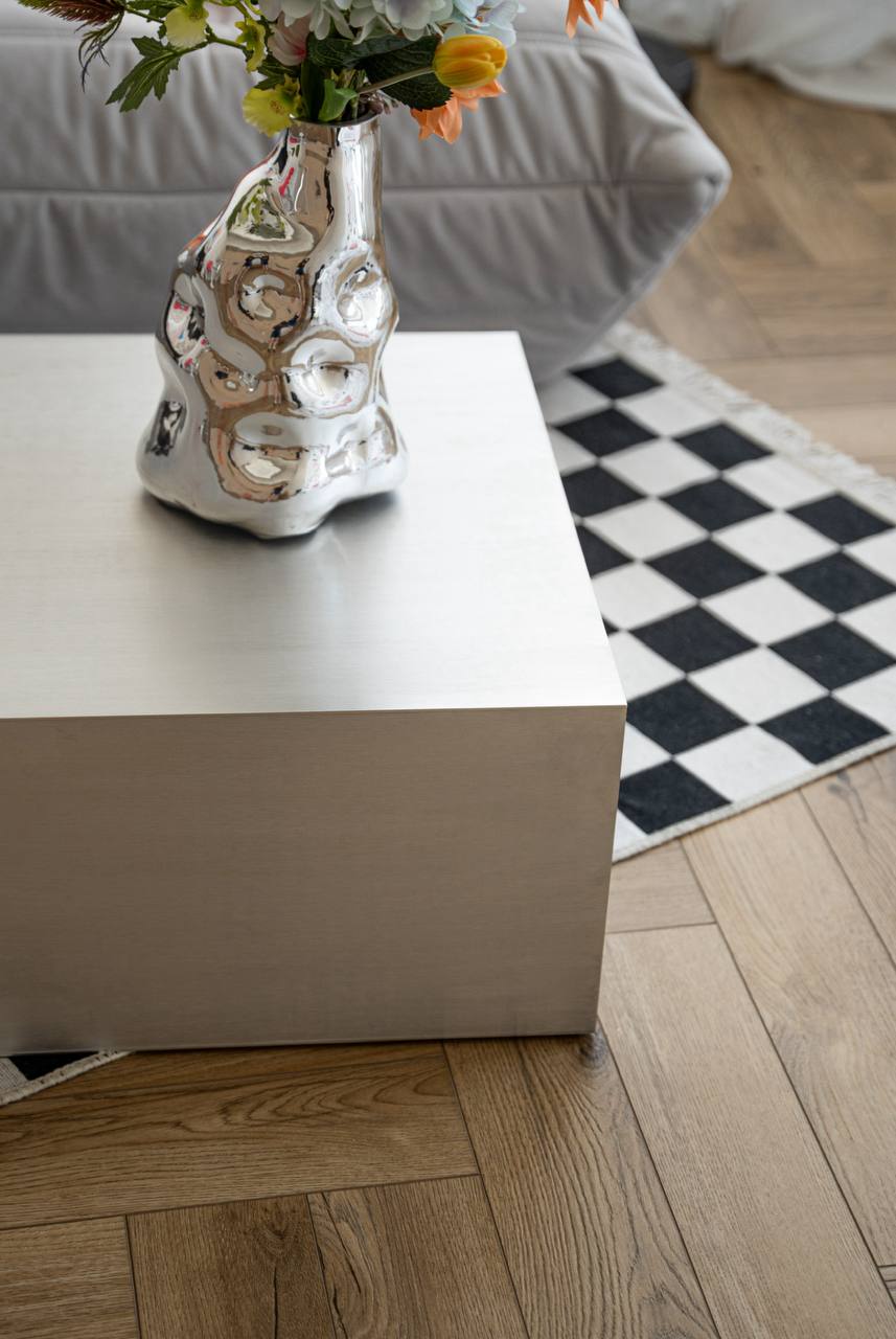 Metal coffee table size 80x50x40 cm, matte finish
