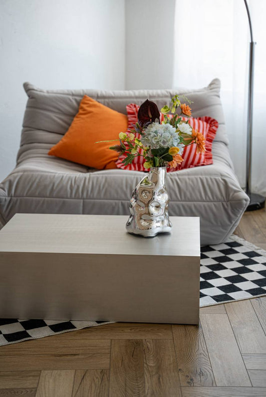 Metal coffee table size 80x50x40 cm, matte finish